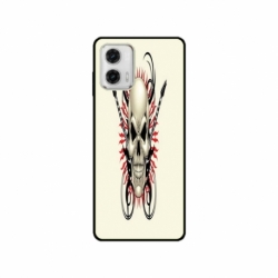 Husa personalizata tip carcasa HQPrint pentru Motorola Moto E22, model Skull 1, multicolor, S1D1M0284