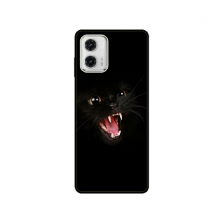 Husa personalizata tip carcasa HQPrint pentru Motorola Moto E22i, model Black Cat 2, multicolor, S1D1M0016