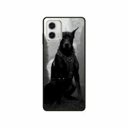 Husa personalizata tip carcasa HQPrint pentru Motorola Moto E22i, model Doberman, multicolor, S1D1M0018