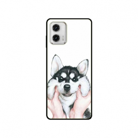 Husa personalizata tip carcasa HQPrint pentru Motorola Moto E22i, model Fluffy Dog, multicolor, S1D1M0033