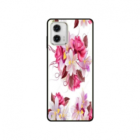 Husa personalizata tip carcasa HQPrint pentru Motorola Moto E22i, model Flowers 4, multicolor, S1D1M0040