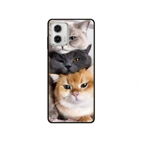 Husa personalizata tip carcasa HQPrint pentru Motorola Moto E22i, model Cats, multicolor, S1D1M0116