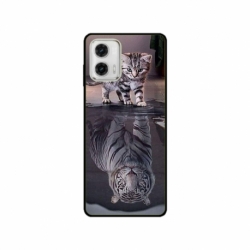 Husa personalizata tip carcasa HQPrint pentru Motorola Moto E22i, model Tiger, multicolor, S1D1M0242