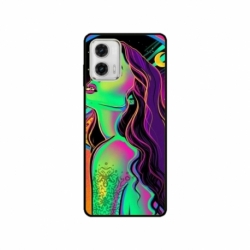 Husa personalizata tip carcasa HQPrint pentru Motorola Moto E22i, model Colorful Girl, multicolor, S1D1M0249