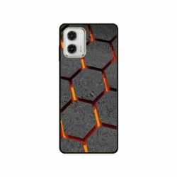 Husa personalizata tip carcasa HQPrint pentru Motorola Moto E22i, model Lava Hex, multicolor, S1D1M0265