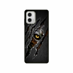 Husa personalizata tip carcasa HQPrint pentru Motorola Moto E22i, model Hidden Tiger, multicolor, S1D1M0332