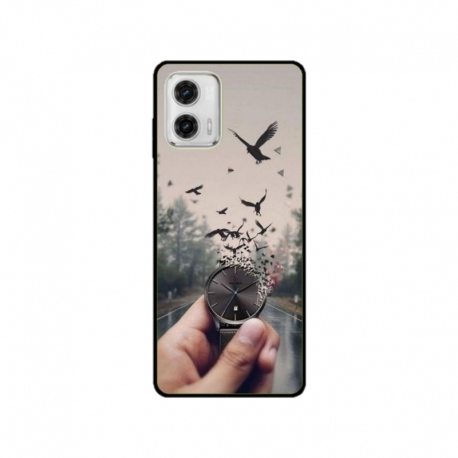 Husa personalizata tip carcasa HQPrint pentru Motorola Moto E22i, model Time Flies 2, multicolor, S1D1M0365