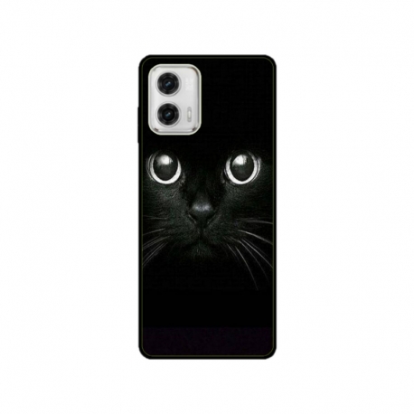 Husa personalizata tip carcasa HQPrint pentru Motorola Moto E22s, model Black Cat 1, multicolor, S1D1M0015