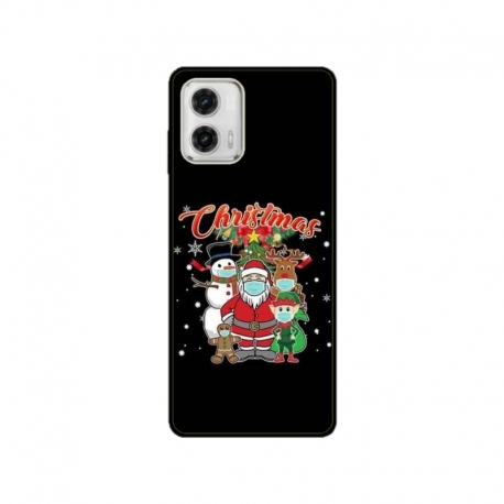 Husa personalizata tip carcasa HQPrint pentru Motorola Moto E22s, model Covid Christmas, multicolor, S1D1M0054