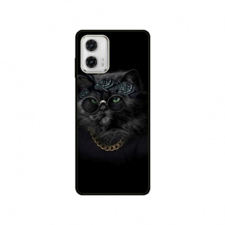Husa personalizata tip carcasa HQPrint pentru Motorola Moto E22s, model Black Cat 4, multicolor, S1D1M0097