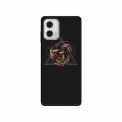 Husa personalizata tip carcasa HQPrint pentru Motorola Moto E22s, model Triangle Rose, multicolor, S1D1M0316
