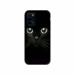 Husa personalizata tip carcasa HQPrint pentru Motorola Moto E32s, model Black Cat 1, multicolor, S1D1M0015