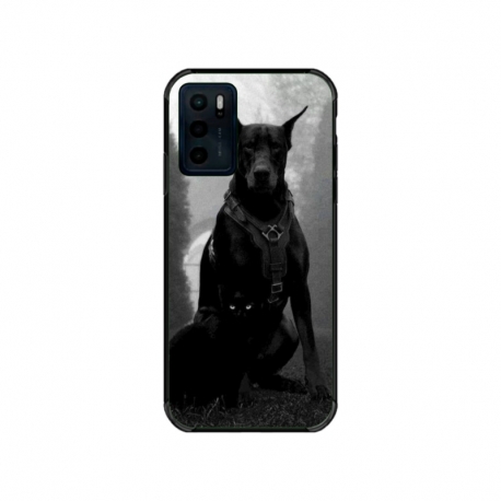 Husa personalizata tip carcasa HQPrint pentru Motorola Moto E32s, model Doberman, multicolor, S1D1M0018