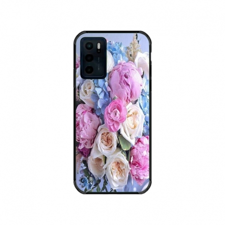 Husa personalizata tip carcasa HQPrint pentru Motorola Moto E32s, model Flowers 1, multicolor, S1D1M0026