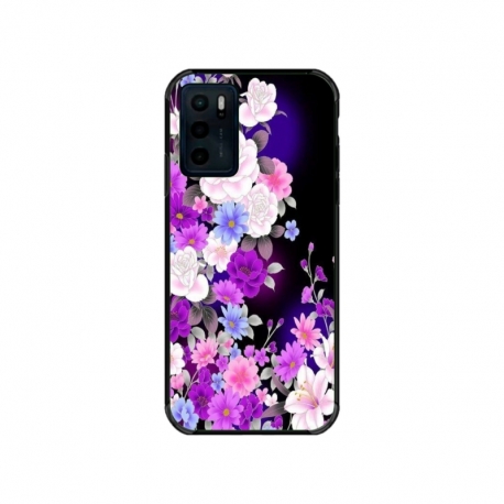 Husa personalizata tip carcasa HQPrint pentru Motorola Moto E32s, model Flowers 3, multicolor, S1D1M0039