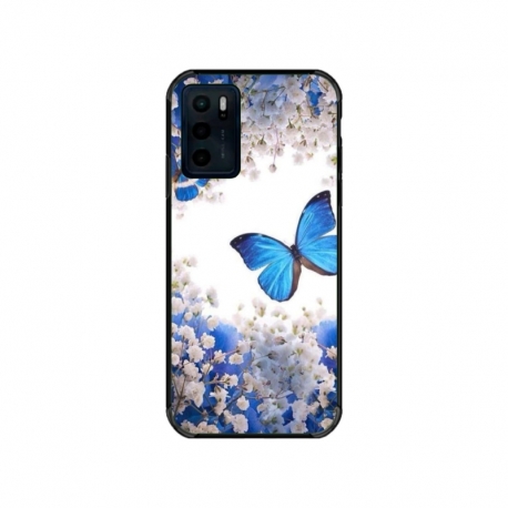 Husa personalizata tip carcasa HQPrint pentru Motorola Moto E32s, model Butterfly 4, multicolor, S1D1M0041