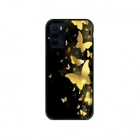 Husa personalizata tip carcasa HQPrint pentru Motorola Moto E32s, model Butterfly 6, multicolor, S1D1M0045