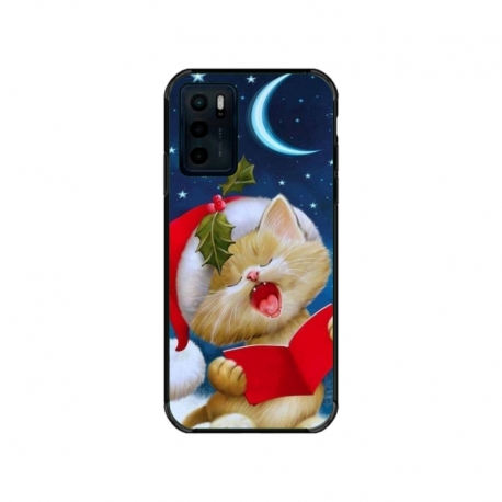 Husa personalizata tip carcasa HQPrint pentru Motorola Moto E32s, model Christmas Cat, multicolor, S1D1M0048