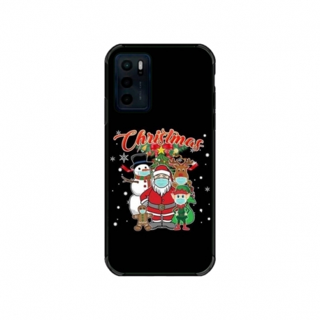 Husa personalizata tip carcasa HQPrint pentru Motorola Moto E32s, model Covid Christmas, multicolor, S1D1M0054