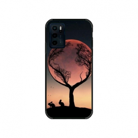 Husa personalizata tip carcasa HQPrint pentru Motorola Moto E32s, model Moon Tree, multicolor, S1D1M0068