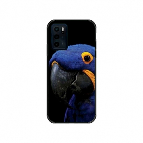 Husa personalizata tip carcasa HQPrint pentru Motorola Moto E32s, model Blue Parrot, multicolor, S1D1M0145