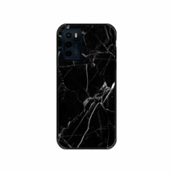 Husa personalizata tip carcasa HQPrint pentru Motorola Moto E32s, model Black Marble, multicolor, S1D1M0229