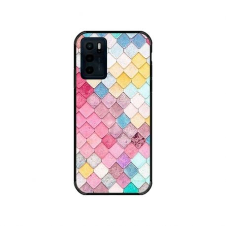 Husa personalizata tip carcasa HQPrint pentru Motorola Moto E32s, model Color Scales, multicolor, S1D1M0258