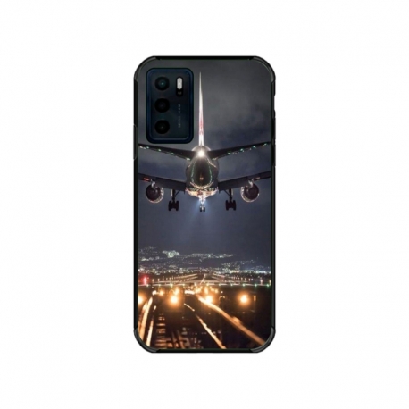Husa personalizata tip carcasa HQPrint pentru Motorola Moto E32s, model Airplane Landing, multicolor, S1D1M0266