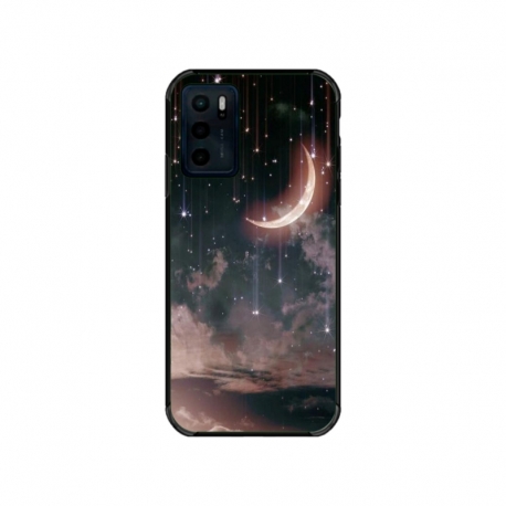 Husa personalizata tip carcasa HQPrint pentru Motorola Moto E32s, model Falling Stars, multicolor, S1D1M0269