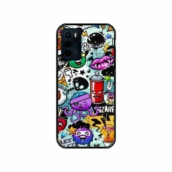 Husa personalizata tip carcasa HQPrint pentru Motorola Moto E32s, model Grafitti, multicolor, S1D1M0289