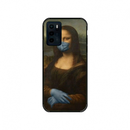 Husa personalizata tip carcasa HQPrint pentru Motorola Moto E32s, model Covid Mona Lisa, multicolor, S1D1M0327