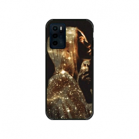 Husa personalizata tip carcasa HQPrint pentru Motorola Moto E32s, model Golden Girl, multicolor, S1D1M0350