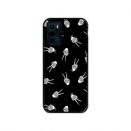 Husa personalizata tip carcasa HQPrint pentru Motorola Moto E32s, model OK Skelly, multicolor, S1D1M0388