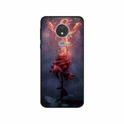 Husa personalizata tip carcasa HQPrint pentru Motorola Moto G7 Power, model Fire Rose, multicolor, S1D1M0158