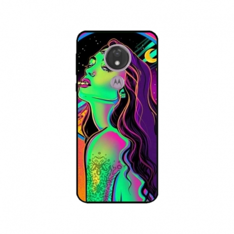 Husa personalizata tip carcasa HQPrint pentru Motorola Moto G7 Power, model Colorful Girl, multicolor, S1D1M0249