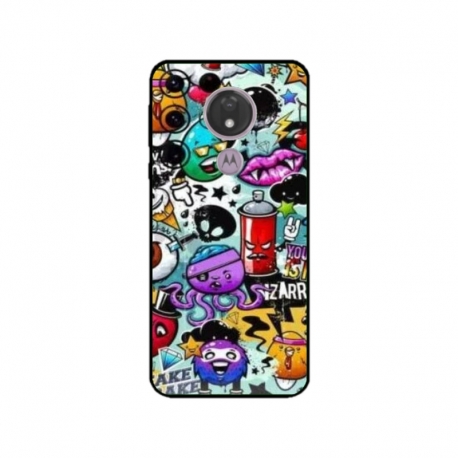Husa personalizata tip carcasa HQPrint pentru Motorola Moto G7 Power, model Grafitti, multicolor, S1D1M0289
