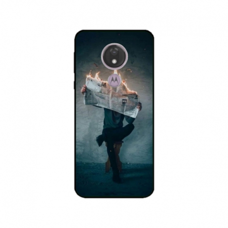 Husa personalizata tip carcasa HQPrint pentru Motorola Moto G7 Power, model Burn the News, multicolor, S1D1M0345