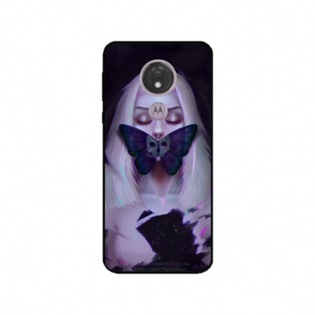 Husa personalizata tip carcasa HQPrint pentru Motorola Moto G7 Power, model Butterfly Mouth 1, multicolor, S1D1M0351