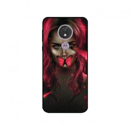 Husa personalizata tip carcasa HQPrint pentru Motorola Moto G7 Power, model Butterfly Mouth 2, multicolor, S1D1M0352