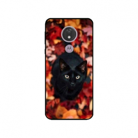 Husa personalizata tip carcasa HQPrint pentru Motorola Moto G7, model Black Cat 3, multicolor, S1D1M0017