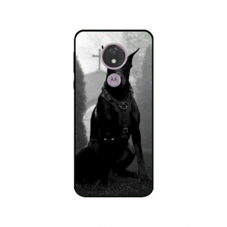 Husa personalizata tip carcasa HQPrint pentru Motorola Moto G7, model Doberman, multicolor, S1D1M0018