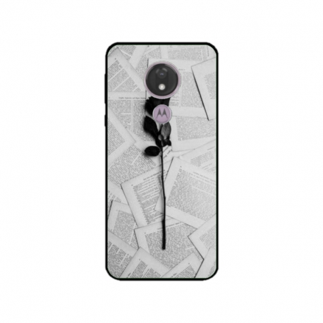 Husa personalizata tip carcasa HQPrint pentru Motorola Moto G7, model Black Rose, multicolor, S1D1M0021