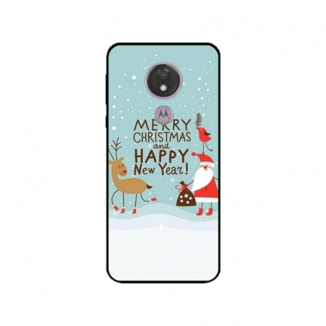 Husa personalizata tip carcasa HQPrint pentru Motorola Moto G7, model Happy Christmas and New Year, multicolor, S1D1M0047