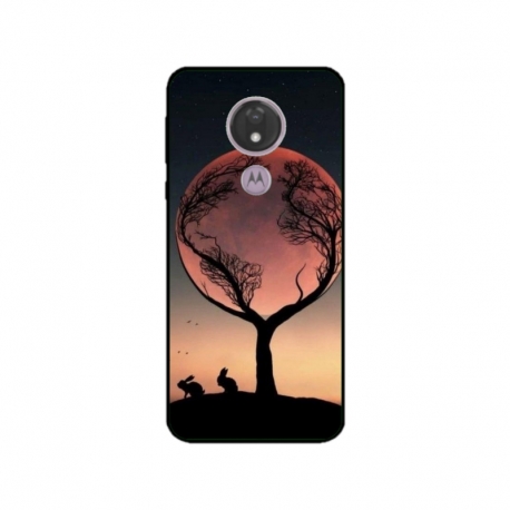 Husa personalizata tip carcasa HQPrint pentru Motorola Moto G7, model Moon Tree, multicolor, S1D1M0068