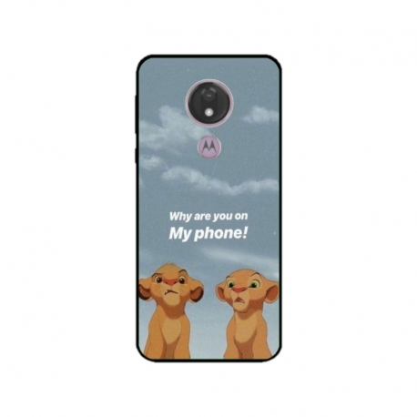 Husa personalizata tip carcasa HQPrint pentru Motorola Moto G7, model Why are you on my phone, multicolor, S1D1M0220