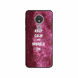 Husa personalizata tip carcasa HQPrint pentru Motorola Moto G7, model Keep Calm and Sparkle On, multicolor, S1D1M0252