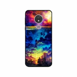 Husa personalizata tip carcasa HQPrint pentru Motorola Moto G7, model Abstract City, multicolor, S1D1M0263