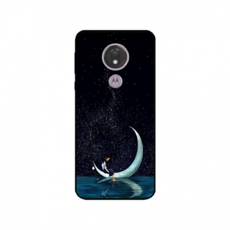 Husa personalizata tip carcasa HQPrint pentru Motorola Moto G7, model Moon Fishing, multicolor, S1D1M0270