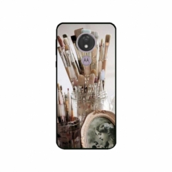 Husa personalizata tip carcasa HQPrint pentru Motorola Moto G7, model Brush, multicolor, S1D1M0282