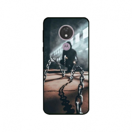 Husa personalizata tip carcasa HQPrint pentru Motorola Moto G7, model Chain Man, multicolor, S1D1M0296